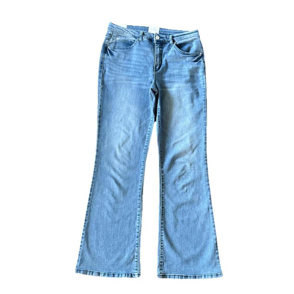 New Caslon Women's Blue Flare Jeans Size 10 Stretch Denim